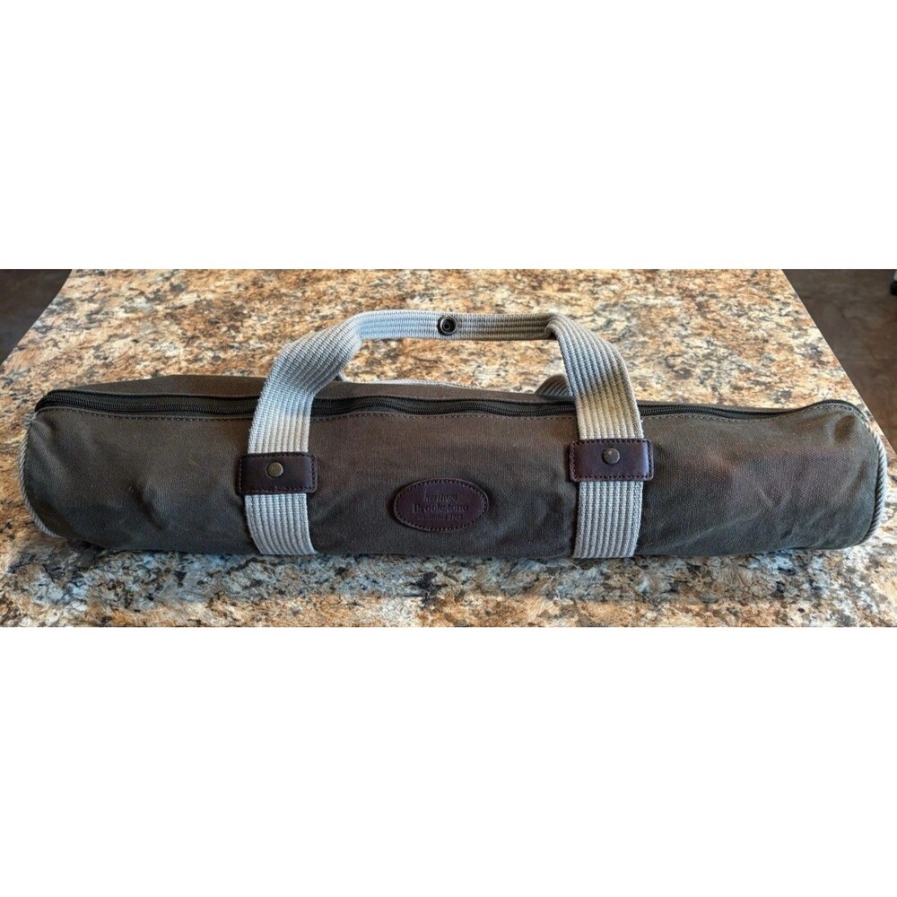Vintage Brookstone Heritage BBQ Grill Tool Set | Unused with Green Canvas Bag